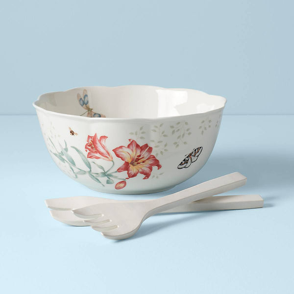 Butterfly Meadow Salad Bowl & Servers