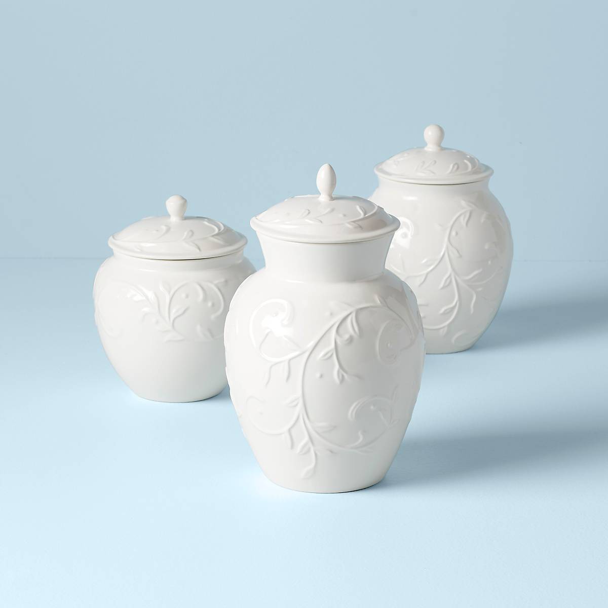 Opal Innocence Carved 3-Piece Canister Set