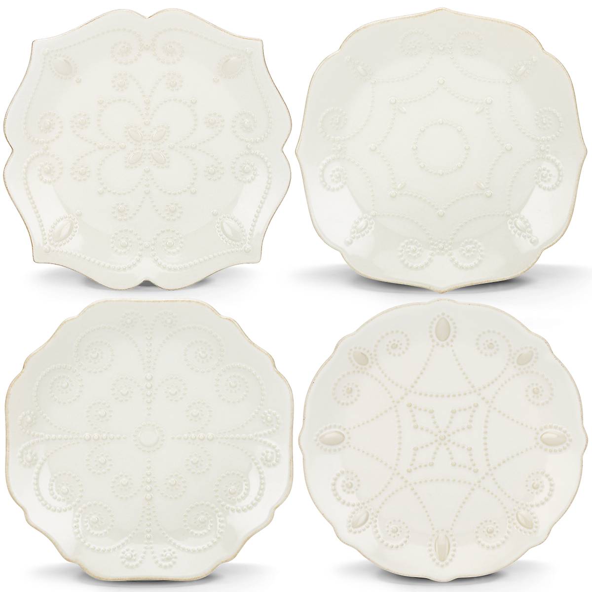 French Perle ™ 4-Piece Assorted Dessert Plate Set