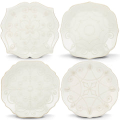 French Perle ™ 4-Piece Assorted Dessert Plate Set