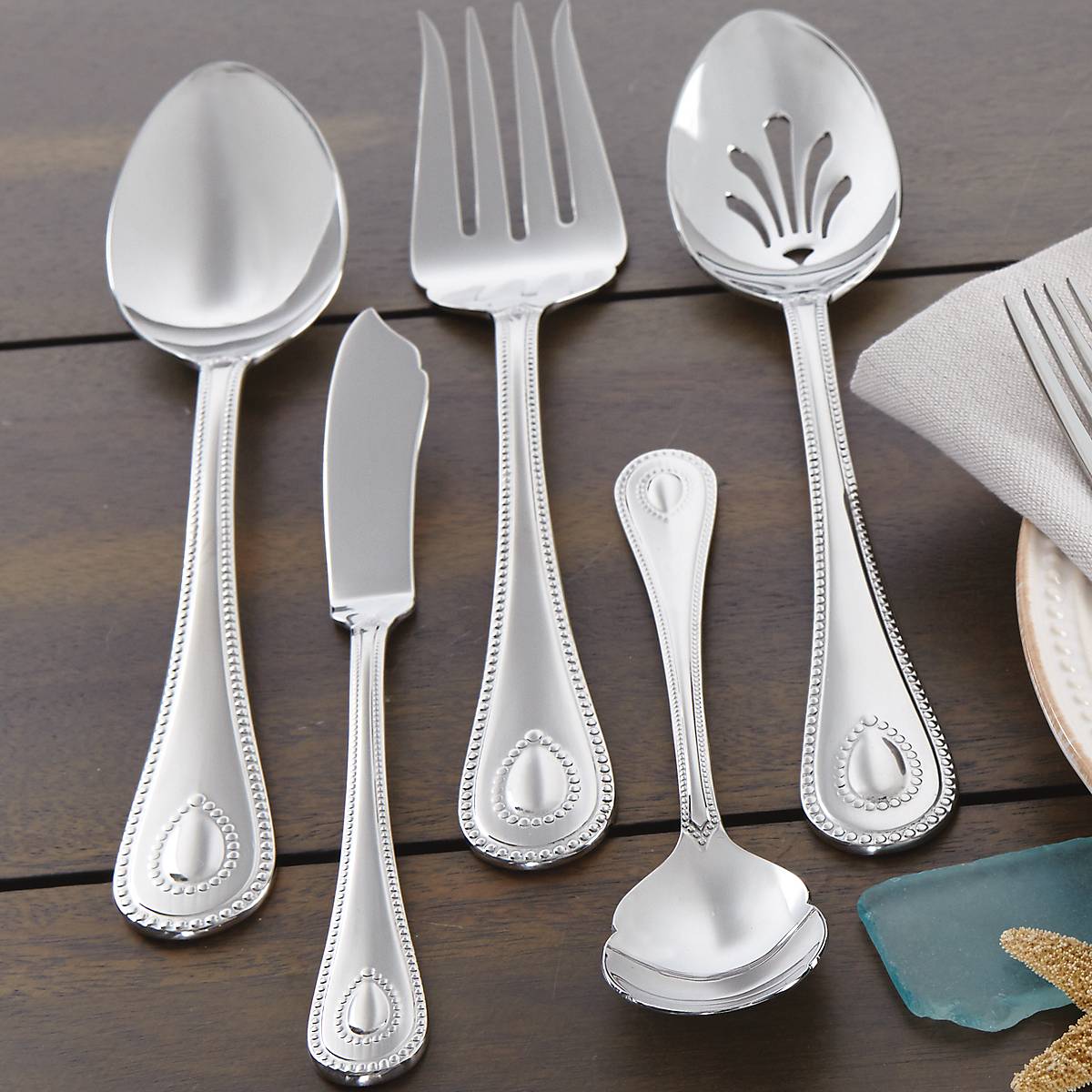 French Perle 65-Piece Flatware Set