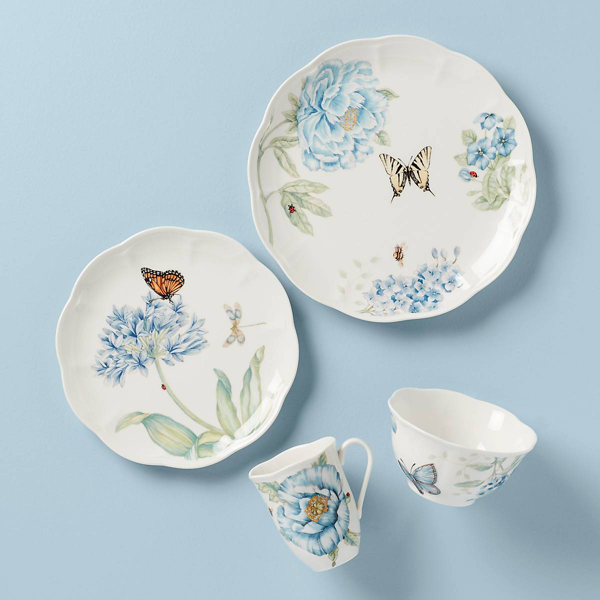 Butterfly Meadow Blue 4-Piece Place Setting