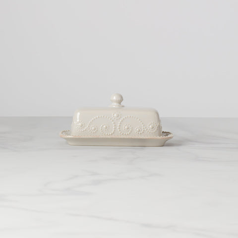 French Perle White™ Covered Butter Dish