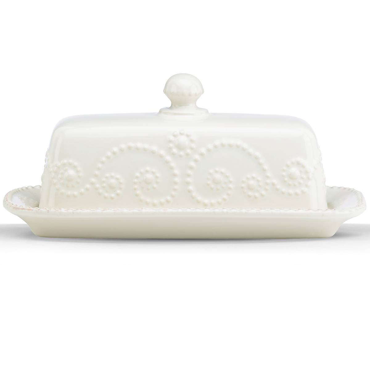 French Perle White™ Covered Butter Dish