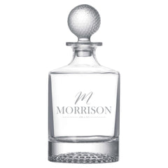 850mL Round Golf Glass Decanter in a Black Gift Box