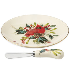 Winter Greetings™ Cheese Plate And Knife Set