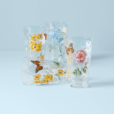 Butterfly Meadow Acrylic 4-Piece Highball Glass Set