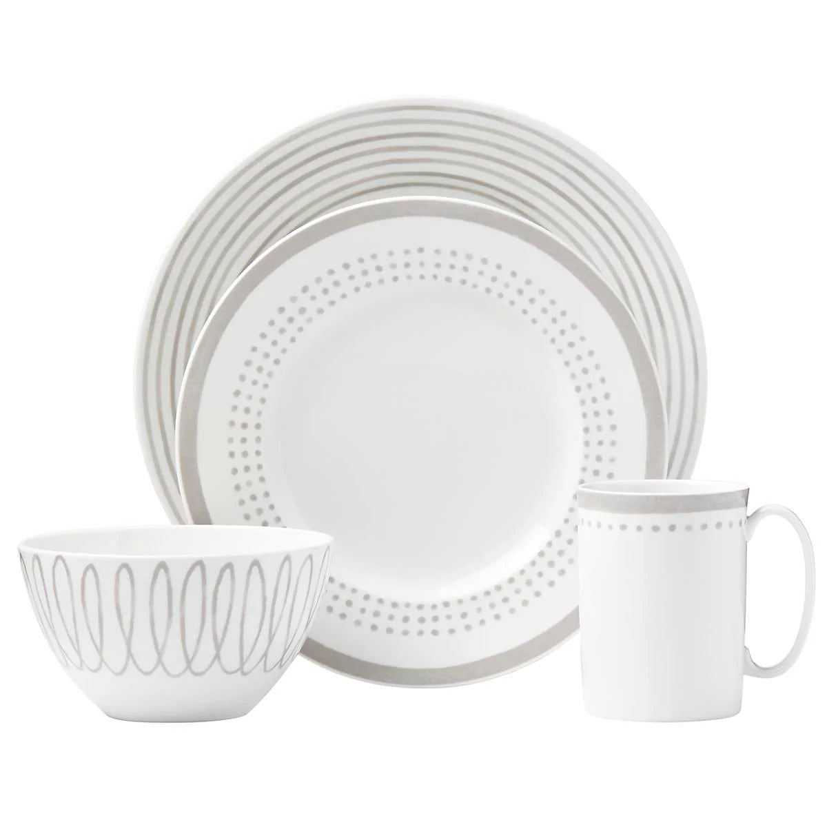 Charlotte Street Grey East 4-piece Place Setting