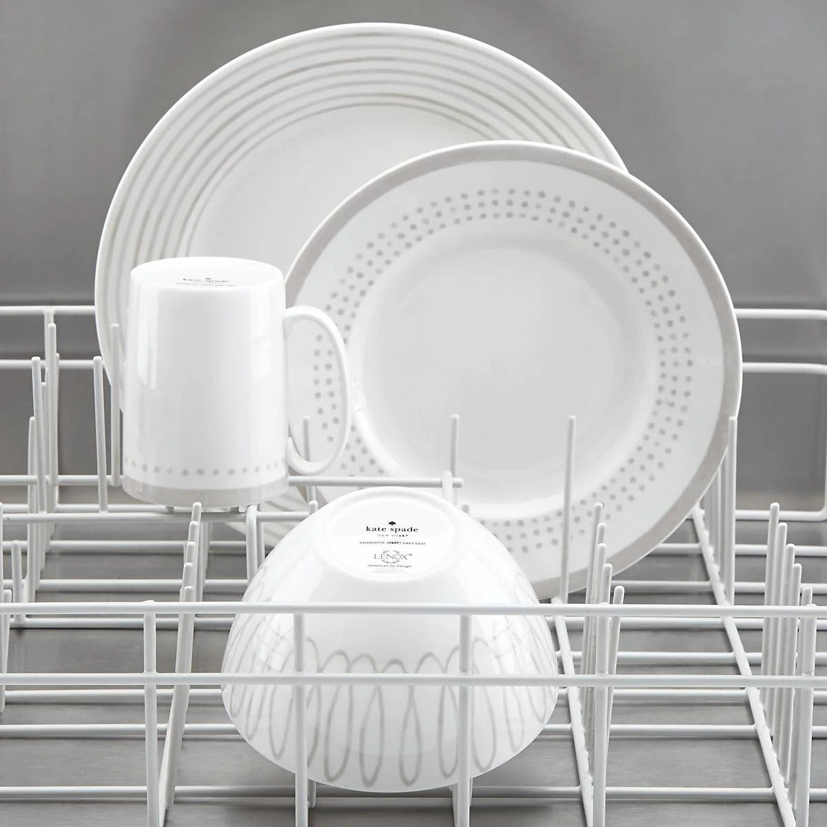 Charlotte Street Grey East 4-piece Place Setting