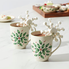 Hosting The Holidays™ 2-Piece Holly Mug Set