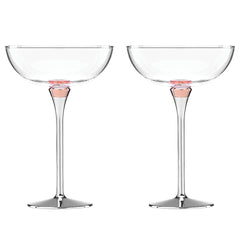 Rosy Glow 2-Piece Champagne Saucer Set