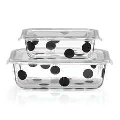 Deco Dot 2-Piece Rectangular Food Storage Set