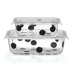 Deco Dot 2-Piece Rectangular Food Storage Set