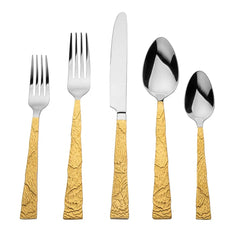 Shale Gold 18/10 Stainless Steel 20 Piece Flatware Set