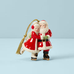 Ice Skating Santa And Mrs. Claus Ornament
