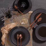 Chelse Muse Fleur Matte Black 4-Piece All-Purpose Bowl Set