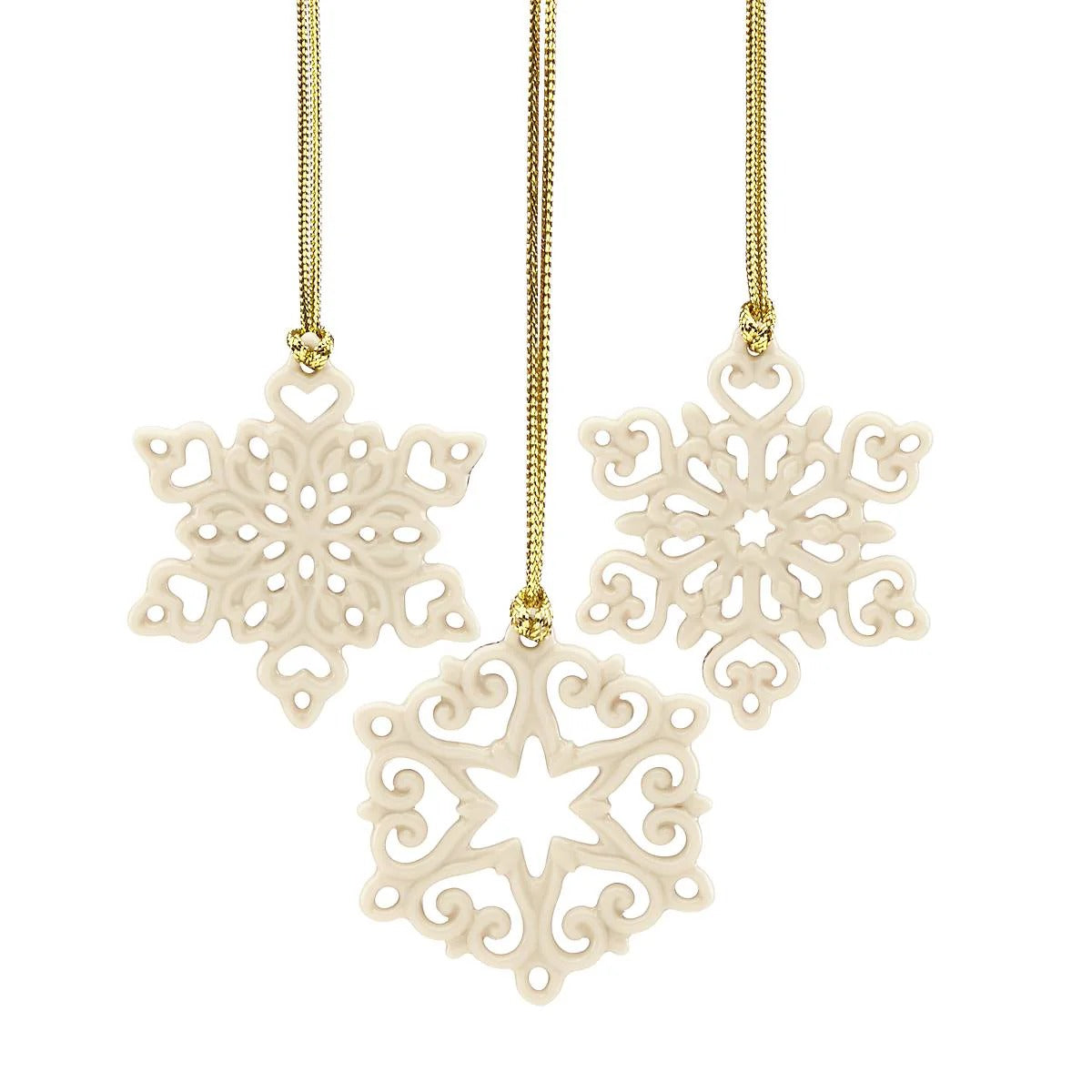 Pierced Snowflake 3Pc Ornament Set