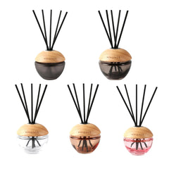 Round Modern Reed Diffuser, Lily of the Valley - Wood Cap