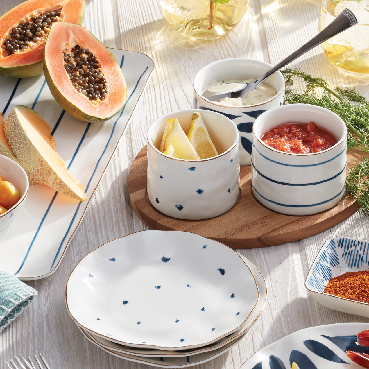 Blue Bay™ 4-Piece Snack Bowl & Tray Set