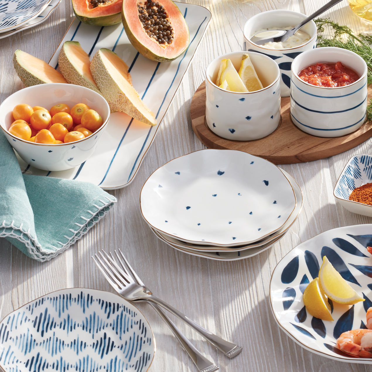 Blue Bay™ 4-Piece Tidbit Plate Set