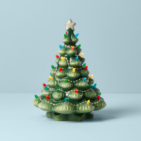 Treasured Traditions Green Light-Up Tree Figurine