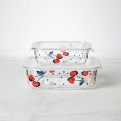 Vintage Cherry Dot 4-Piece Rectangular Storage Set