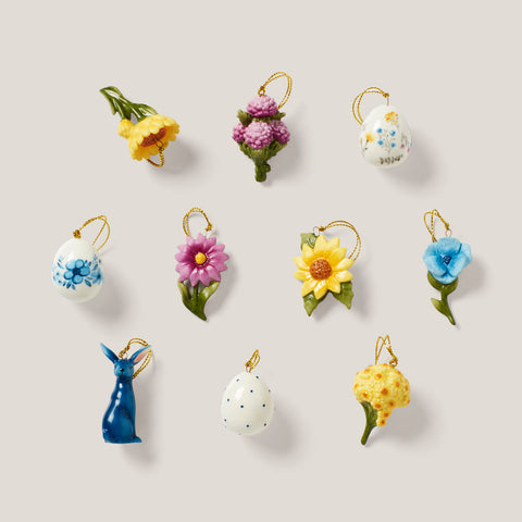 Floral Easter 10-Piece Ornament Set