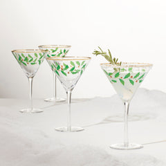 Holiday 4-Piece Martini Glass Set