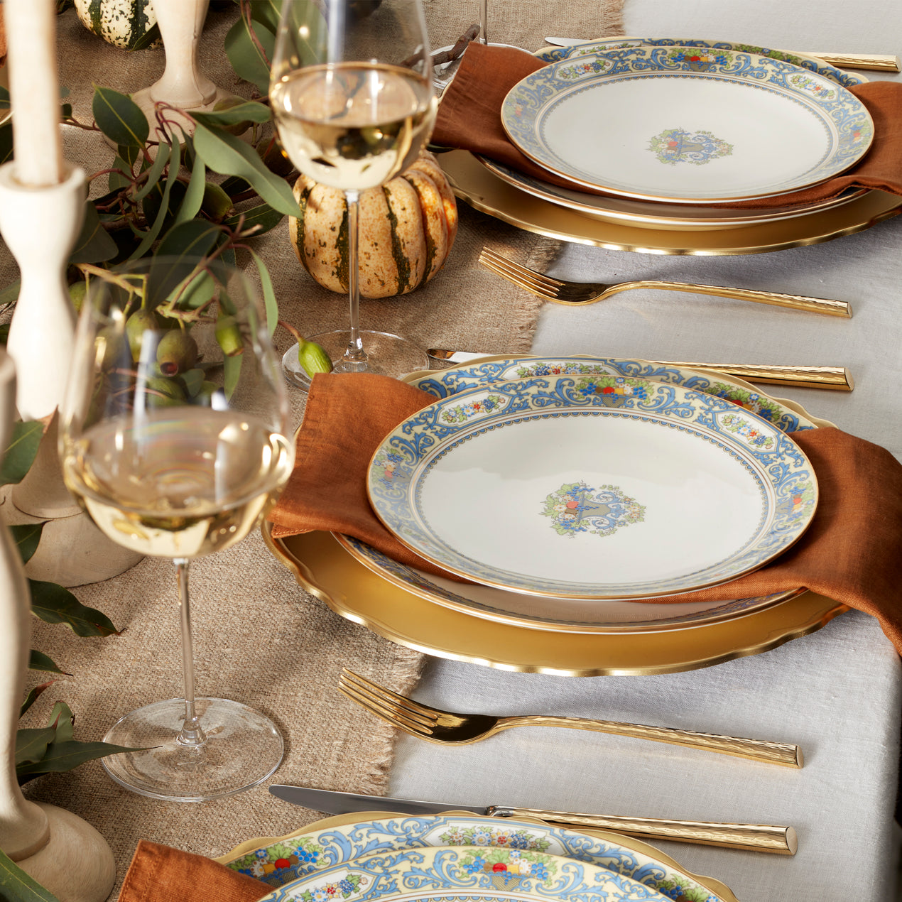 Autumn White 4-Piece Accent Plate Set