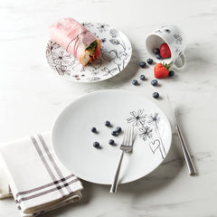 Garden Doodle Accent Plate, Set Of 4
