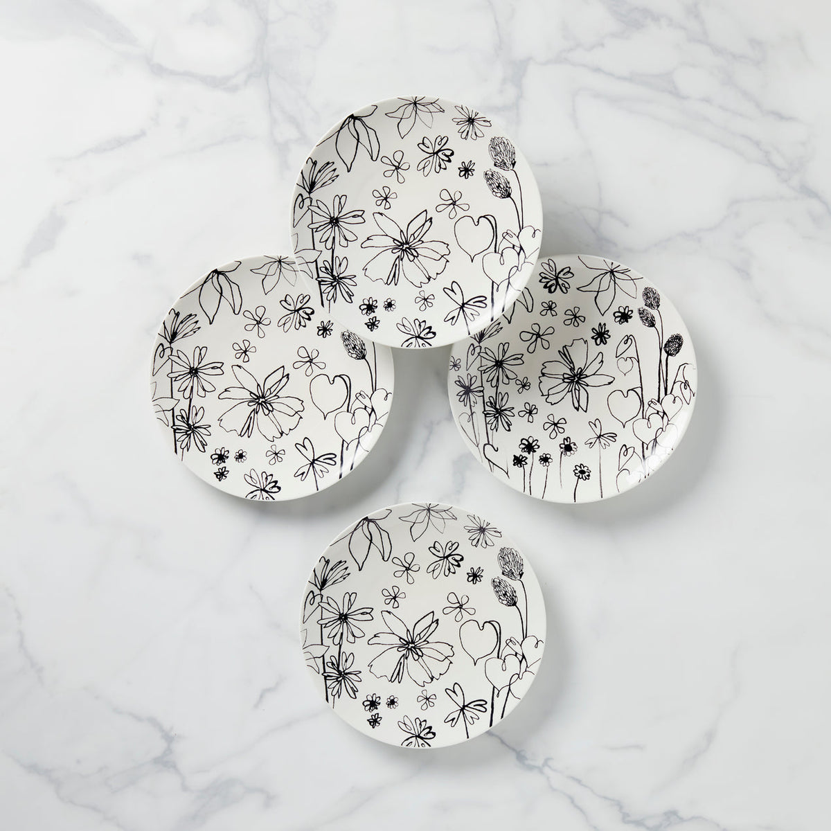 Garden Doodle Accent Plate, Set Of 4