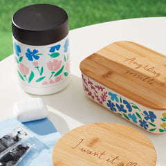 Floral Fields Container With Lid, Set Of 2