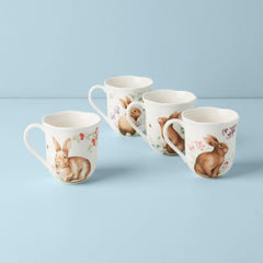 Butterfly Meadow Bunny 4-Piece Mugs