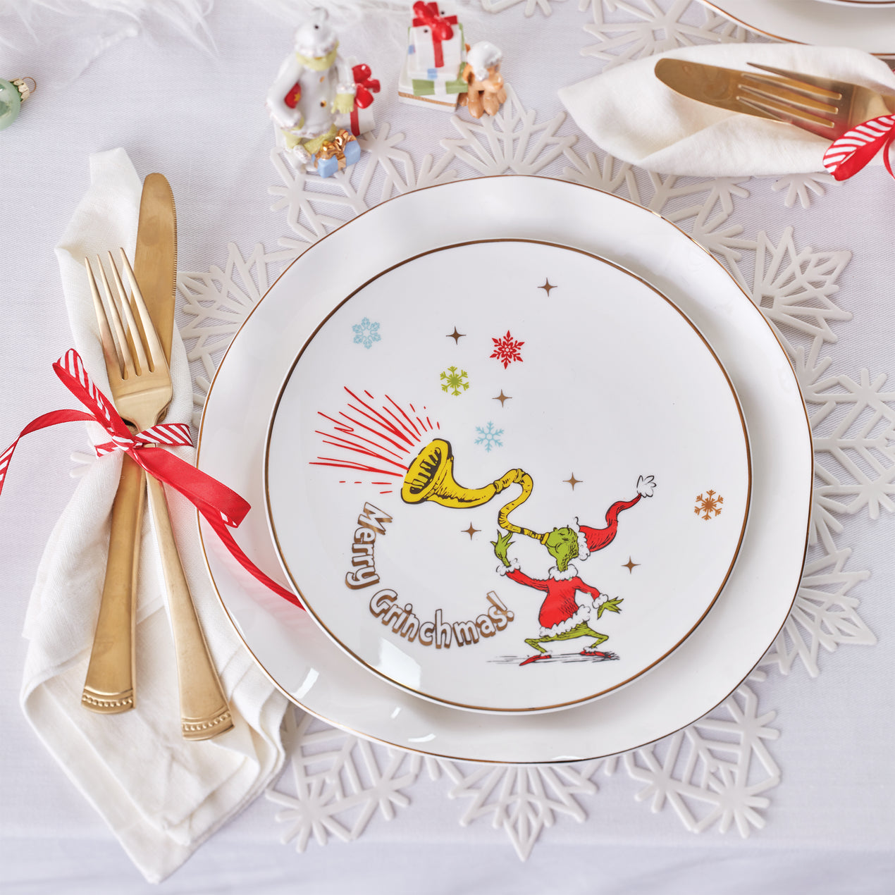 Merry Grinchmas Assorted Accent Plates, Set Of 4