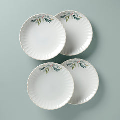 French Perle Berry Dinner Plates, Set Of 4