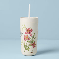 Butterfly Meadow Bamboo Tumbler With Straw