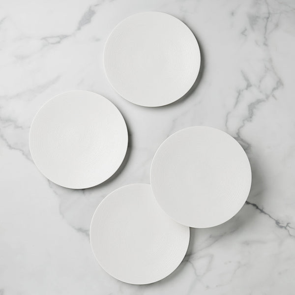 Lx Collective White Accent Plates, Set Of 4