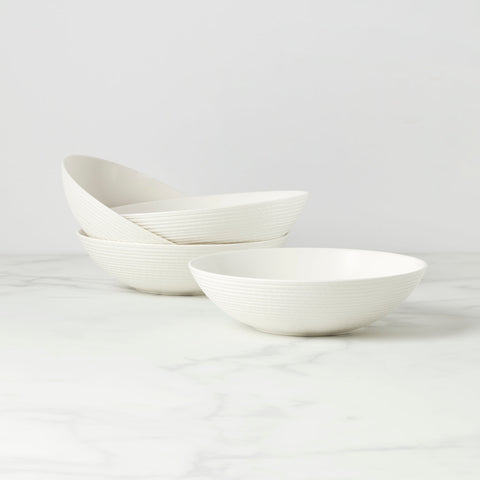 Lx Collective White Pasta Bowls, Set Of 4