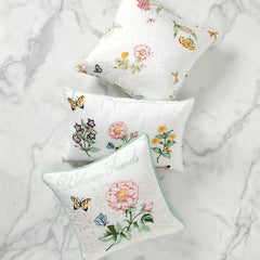 Butterfly Meadow Floral Study Pillow 14X20