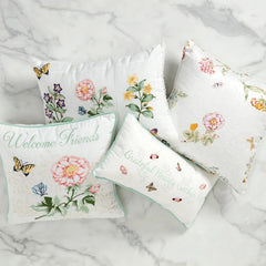 Butterfly Meadow Floral Study Pillow 14X20