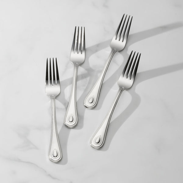 French Perle Dinner Forks, Set Of 4