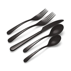 Kenbrook Black Vintage 20-Piece Flatware Set