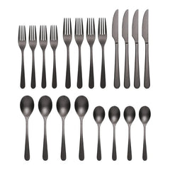 Kenbrook Black Vintage 20-Piece Flatware Set