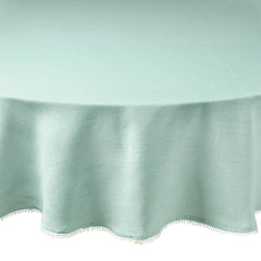 French Perle Ice Blue Round Tablecloth