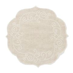 French Perle Linen Round Placemat
