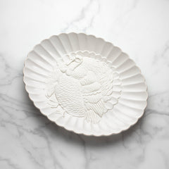 French Perle Carved Turkey Platter