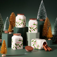 Holiday Baking Spice Jars, Set Of 4