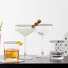 Cheers To Us Dirty & Neat Martini Glasses, Set Of 2