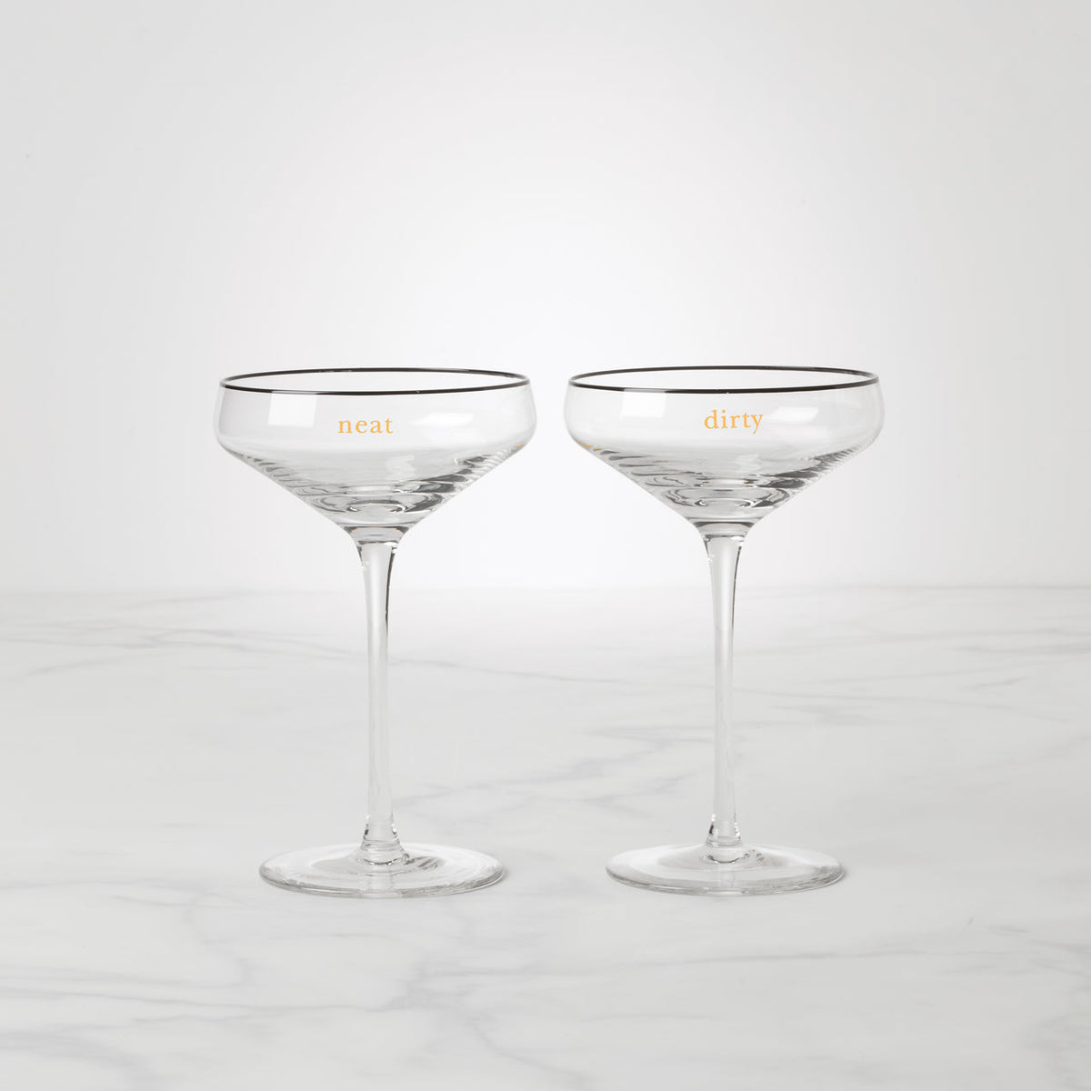 Cheers To Us Dirty & Neat Martini Glasses, Set Of 2