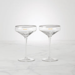 Cheers To Us Dirty & Neat Martini Glasses, Set Of 2